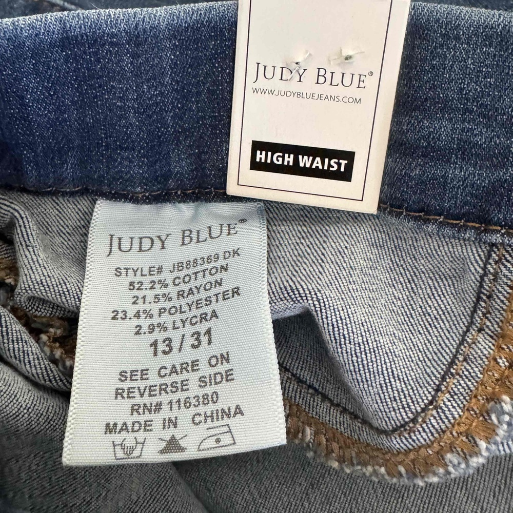 NEW Judy Blue Blue Boyfriend High Waist Cuffed Hem‎ Jeans Size 13/31 - Picture 9 of 10